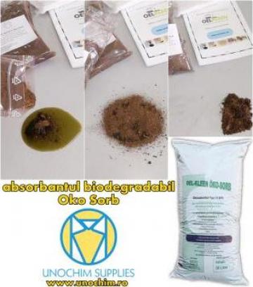 Absorbant biodegradabil pentru ulei / hidrocarburi
