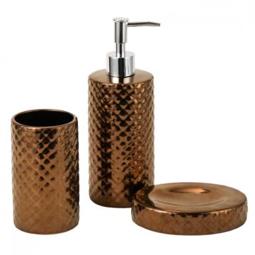 Accesorii baie din ceramica, set dozator lichide, pahar