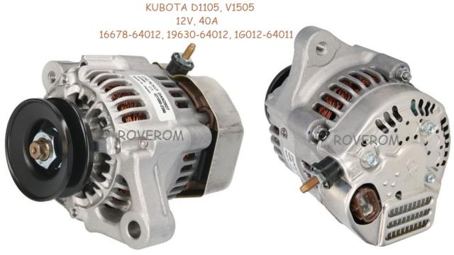 Alternator Kubota D1105, V1505, Bobcat B250, Kubota KX71-3