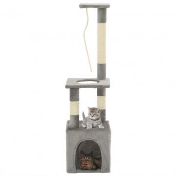 Ansamblu pisici, stalpi funie sisal, 109 cm, gri