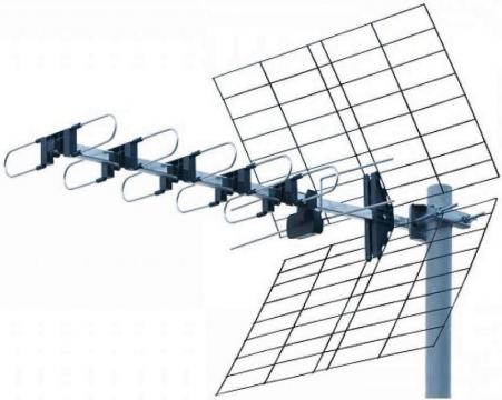 Antena TV, DVB-T, canale 21-69, castig 10-14dbi