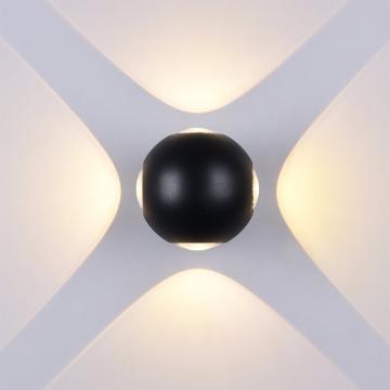 Aplica LED rotund 4 diode corp negru