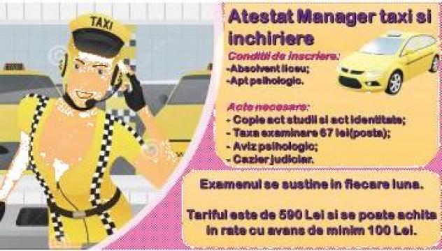 Atestat manager taxi
