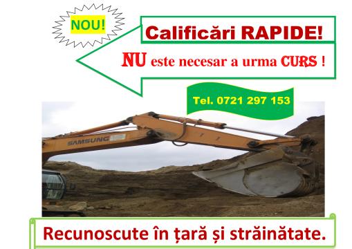 Atestat rapid calificare utilaje: vola, buldozer, compactor