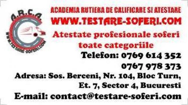 Atestate soferi marfa / persoane / agabaritic