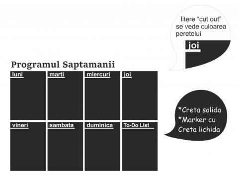 Autocolant planner saptamanal - tabla de scris cu creta