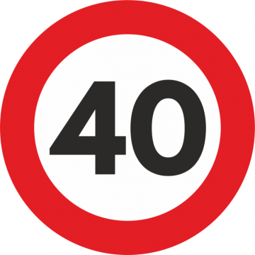 Autocolant sticker limita viteza reflectorizant - 40km h