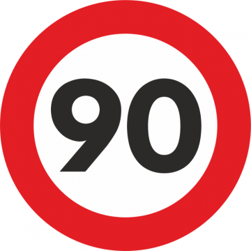 Autocolant sticker limita viteza reflectorizant - 90km h