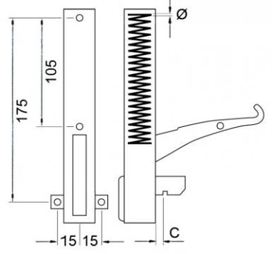 Balama usa cuptor L=130 mm