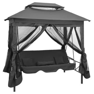 Balansoar extensibil cu copertina antracit 220 x 160 x 240cm