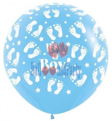 Balon latex jumbo imprimat It's a Boy albastru 91cm