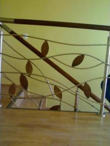 Balustrada de inox si lemn stratificat