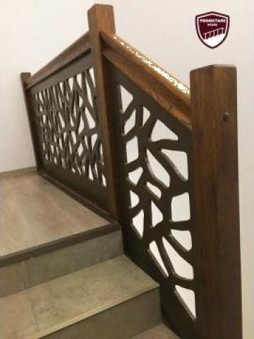 Balustrada perforata din MDF finisat negru