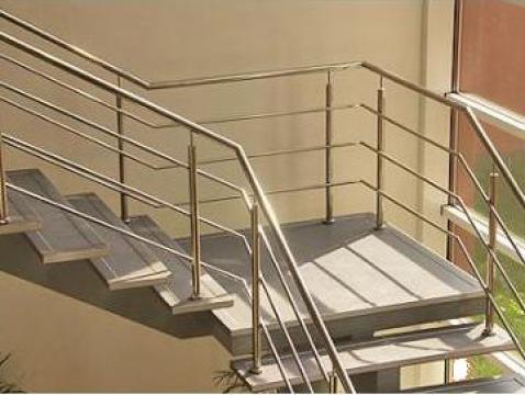 Balustrade inox cu sticla, alama, lemn