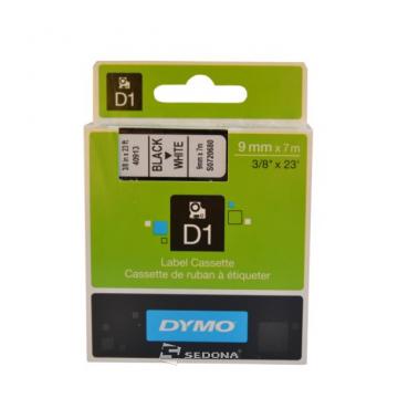Banda laminata Dymo D1 9mm x 7m negru/alb