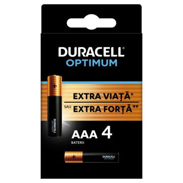 Baterii Duracell LR3 Optimum AAA, 4 bucati