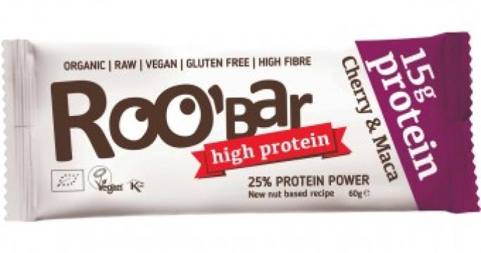 Baton proteic cu cirese si maca raw bio 60g
