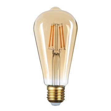 Bec LED ST64 6W E27 - filament - alb cald - 2700k
