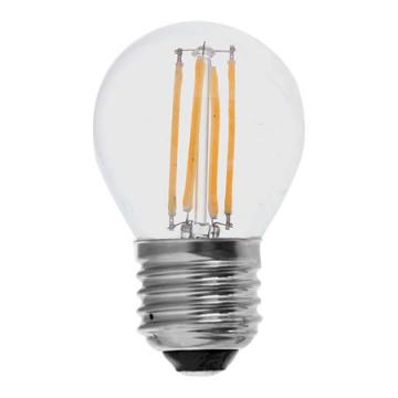 Bec LED cu filament 4W, bulb G45, dulie E27, alb cald