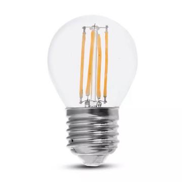 Bec LED cu filament 6W, bulb G45, dulie E27, alb neutru