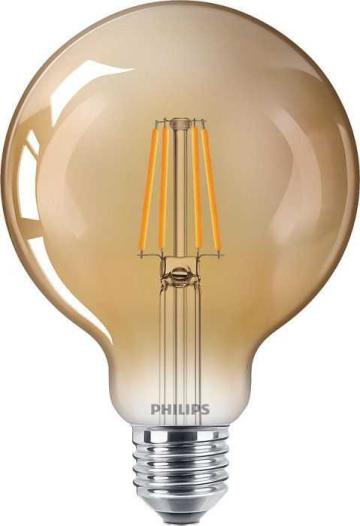 Bec LED filament Philips G93 E27 4W (35W), lumina calda 2500