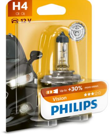 Bec far H4 P43T 60/55W 12V Vision (blister) Philips