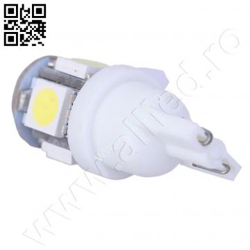 Bec led fara can 5 leduri (5 culori) (W5W nocan)
