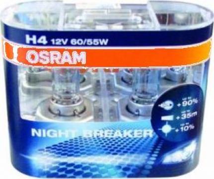 Becuri halogen H4 Osram Night Breaker Plus, 2 buc.