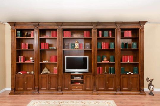 Biblioteca Classic lemn masiv 447.5 x 38.5 x 234 cm