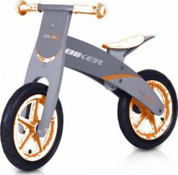 Bicicleta din lemn Baby Dreams Biker Portocaliu