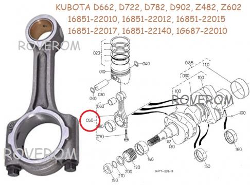 Biela motor Kubota D662, D722, D782, D902, Z482, Z602