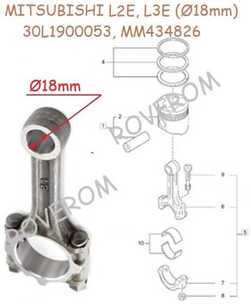 Biela motor Mitsubishi L2E, L3E (18mm)