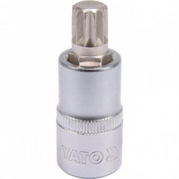 Bit Spline M12 cu adaptor 1 2", 55 mm, Cr-V, Yato YT-04344