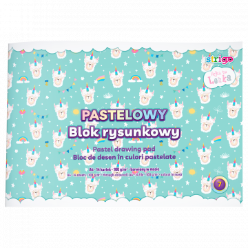 Bloc de desen Strigo Pastel A4, 14 file 100g, culori pastel