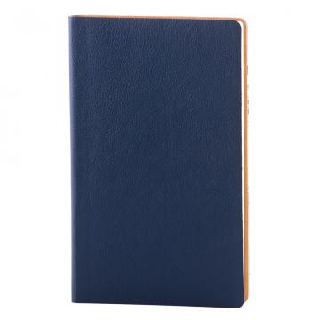 Bloc notes Flexi, piele, 12,5x20 cm, liniat ivory, albastru