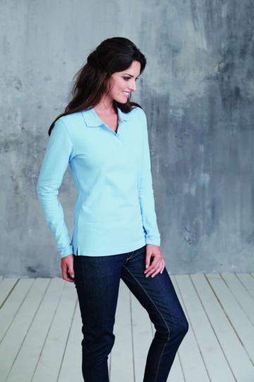 Bluza Ladies' long sleeve pique polo shirt