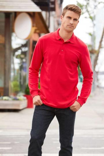 Bluza Premium Cotton Adult Long Sleeve Double Pique Polo
