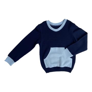 Bluza bleumarin cu albastru deschis - Upcycled