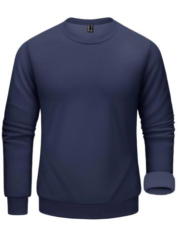Bluza captusita, cu maneca lunga, barbati, albastru gri S