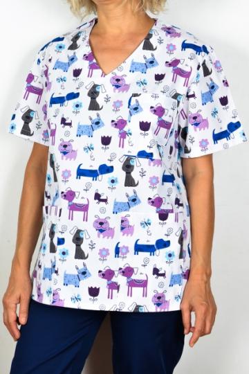Bluza cu anchior imprimeu catelusi