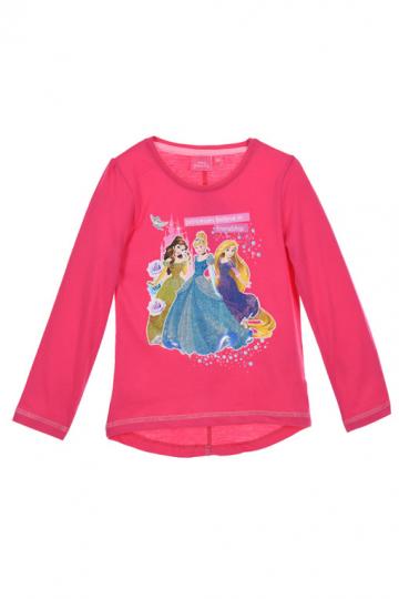 Bluza cu maneca lunga, bumbac, Printesele Disney, roz inchis