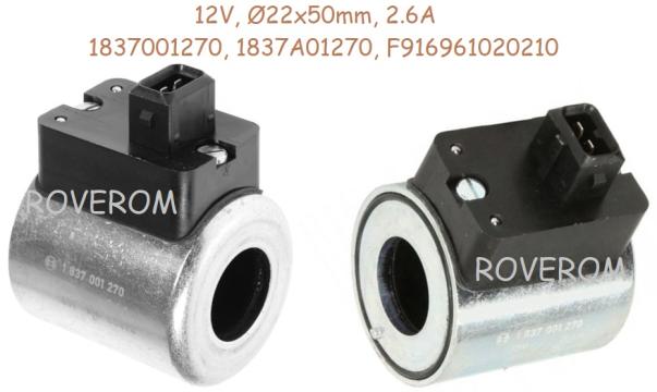 Bobina 12V, d22x50mm, 2.6A, Fendt