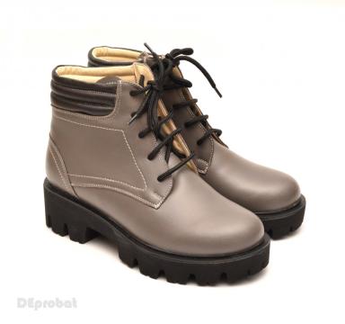 Bocanci dama piele naturala gri sport-casual BOC12