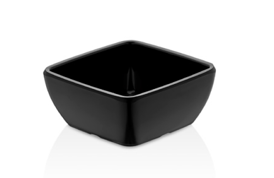 Bol patrat melamina Raki Volma, 9x9xh4cm, negru, pentru sos