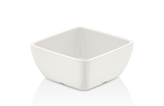 Bol patrat melamina Raki Volma, 9x9xh4cm, pentru sos, alb
