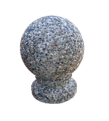 Bolard sferic cu picior din beton cu piatra naturala 25 cm