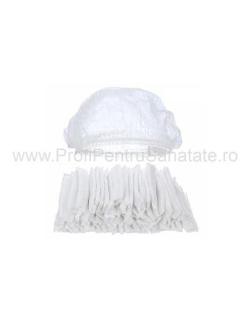 Bonete medicale cu elastic culoare - alba