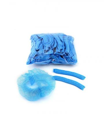 Bonete netesute cu elastic - albastre - 100 buc