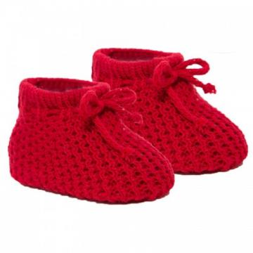 Botosei bebe tricotati Soft Touch rosii