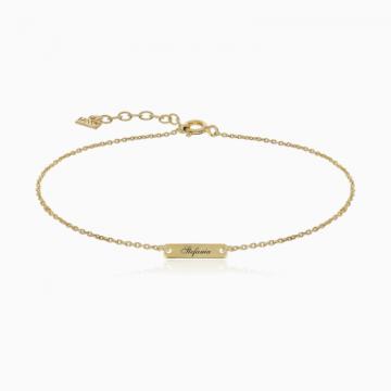 Bratara cu placuta 20 mm personalizata text, argint 925